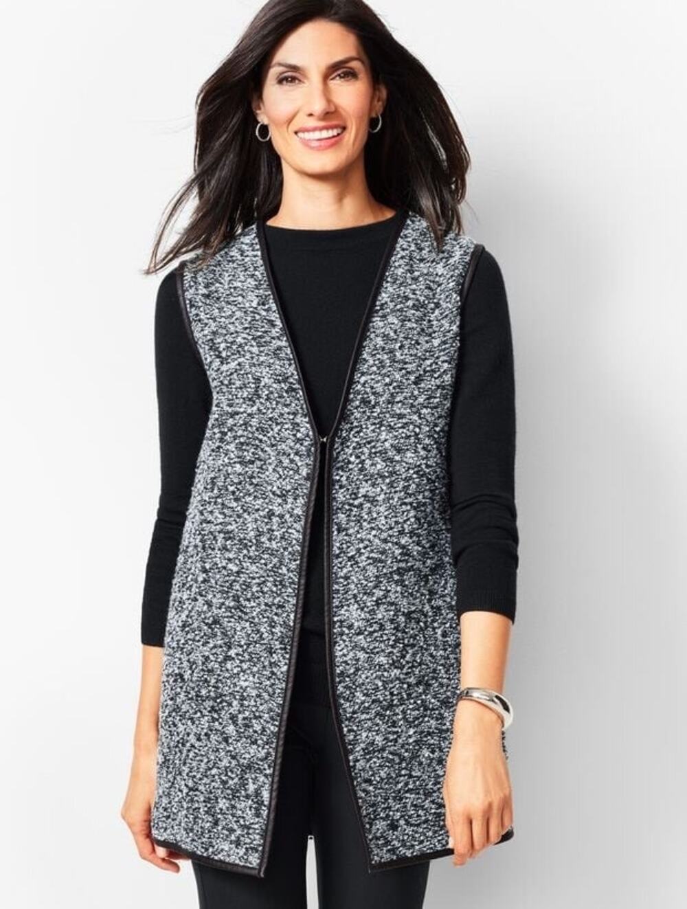 Talbots Boucle Weave Vest Medium